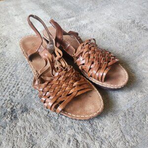 Aerosoles Women's Size 7.5 Brown Weave Woven Sandals